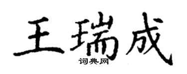 丁謙王瑞成楷書個性簽名怎么寫
