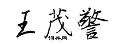 王正良王茂警行書個性簽名怎么寫
