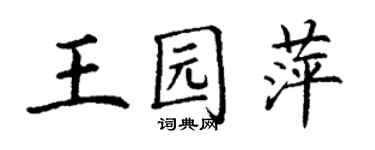 丁謙王園萍楷書個性簽名怎么寫