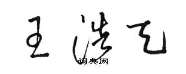 駱恆光王浩天草書個性簽名怎么寫