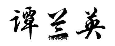 胡問遂譚蘭英行書個性簽名怎么寫