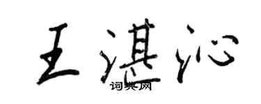 王正良王湛沁行書個性簽名怎么寫