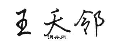 駱恆光王夭鄰行書個性簽名怎么寫