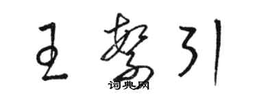 駱恆光王繁引草書個性簽名怎么寫