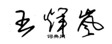 朱錫榮王輝嵐草書個性簽名怎么寫