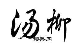 胡問遂湯柳行書個性簽名怎么寫