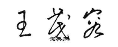 駱恆光王茂容草書個性簽名怎么寫