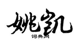胡問遂姚凱行書個性簽名怎么寫