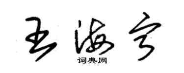 朱錫榮王海寧草書個性簽名怎么寫