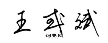 梁錦英王或斌草書個性簽名怎么寫