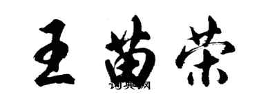胡問遂王苗榮行書個性簽名怎么寫