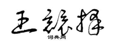 曾慶福王競擇草書個性簽名怎么寫
