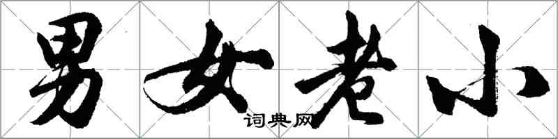 胡問遂男女老小行書怎么寫