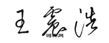 駱恆光王震浩草書個性簽名怎么寫