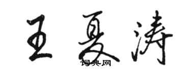 駱恆光王夏濤行書個性簽名怎么寫