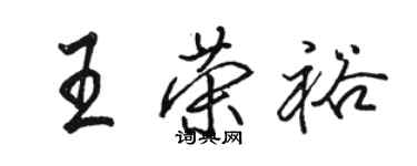 駱恆光王榮裕行書個性簽名怎么寫