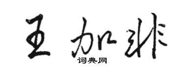 駱恆光王加非行書個性簽名怎么寫