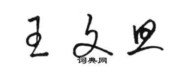 駱恆光王文旦草書個性簽名怎么寫