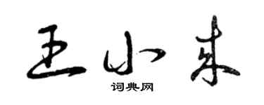 曾慶福王小來草書個性簽名怎么寫