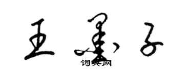 梁錦英王墨子草書個性簽名怎么寫