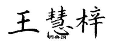 丁謙王慧梓楷書個性簽名怎么寫