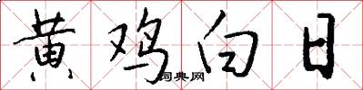 黃雞白日怎么寫好看
