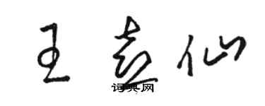 駱恆光王喜仙草書個性簽名怎么寫