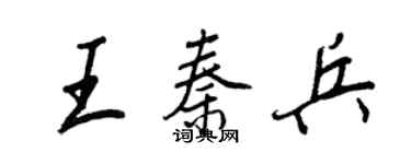 王正良王秦兵行書個性簽名怎么寫