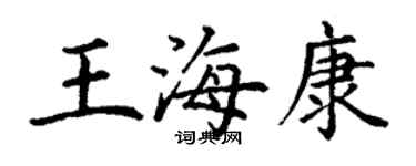 丁謙王海康楷書個性簽名怎么寫