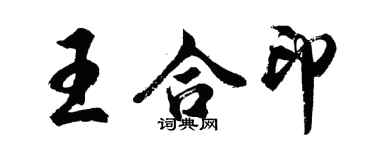胡問遂王合印行書個性簽名怎么寫