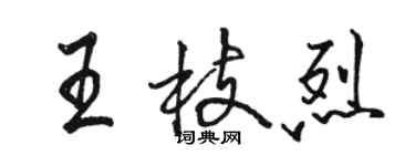 駱恆光王枝烈行書個性簽名怎么寫