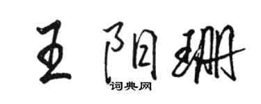 駱恆光王陽珊行書個性簽名怎么寫