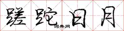 龐中華蹉跎日月行書怎么寫