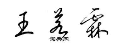 梁錦英王若霖草書個性簽名怎么寫
