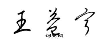 梁錦英王益寧草書個性簽名怎么寫