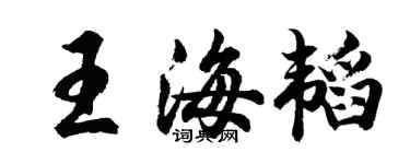 胡問遂王海韜行書個性簽名怎么寫