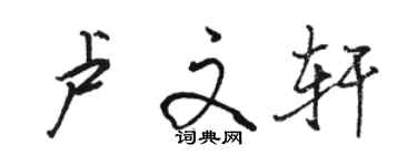 駱恆光盧文軒行書個性簽名怎么寫