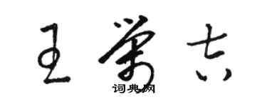 駱恆光王榮吉草書個性簽名怎么寫