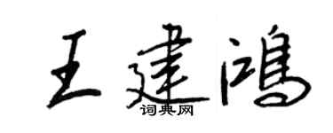 王正良王建鴻行書個性簽名怎么寫