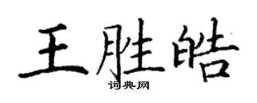 丁謙王勝皓楷書個性簽名怎么寫