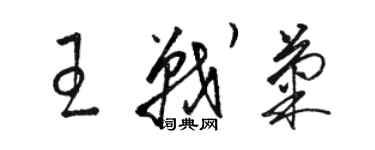 駱恆光王戰菊草書個性簽名怎么寫