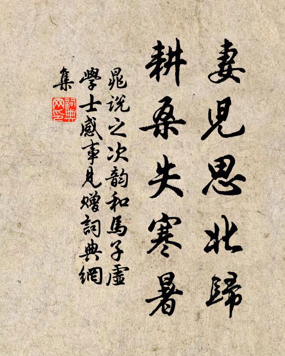 晁說之妻兒思北歸,耕桑失寒暑書法作品欣賞