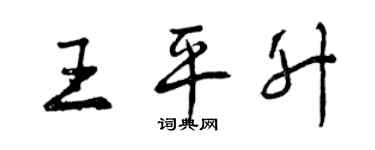 曾慶福王平升行書個性簽名怎么寫