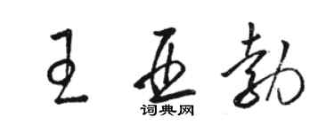 駱恆光王亞勃草書個性簽名怎么寫