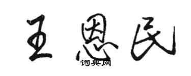駱恆光王恩民行書個性簽名怎么寫