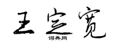 曾慶福王定寬行書個性簽名怎么寫