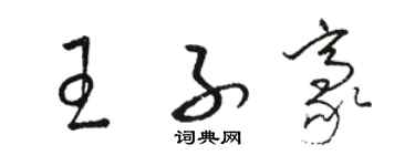 駱恆光王子豪草書個性簽名怎么寫