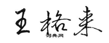 駱恆光王格來行書個性簽名怎么寫