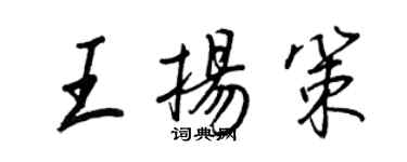 王正良王揚策行書個性簽名怎么寫