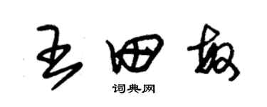 朱錫榮王田敏草書個性簽名怎么寫